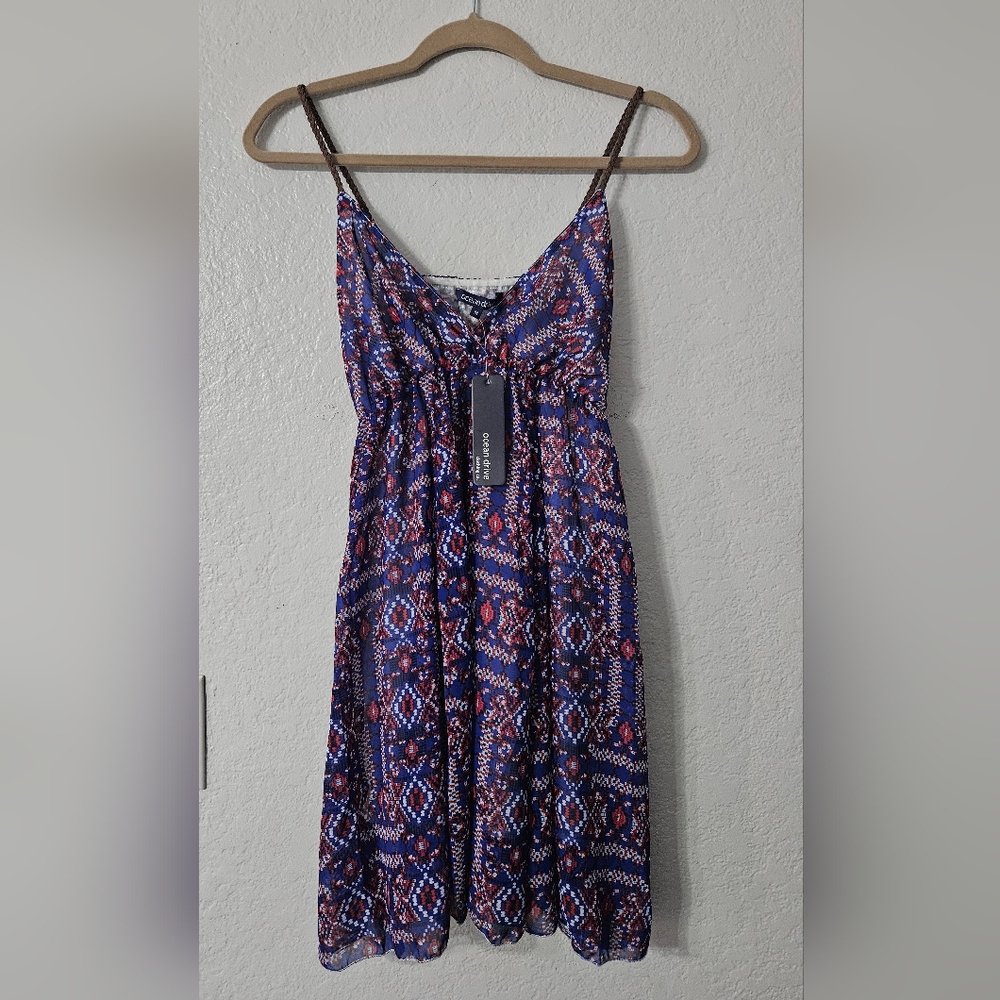 Flowy Boho Aztec Tribal Babydoll Dress